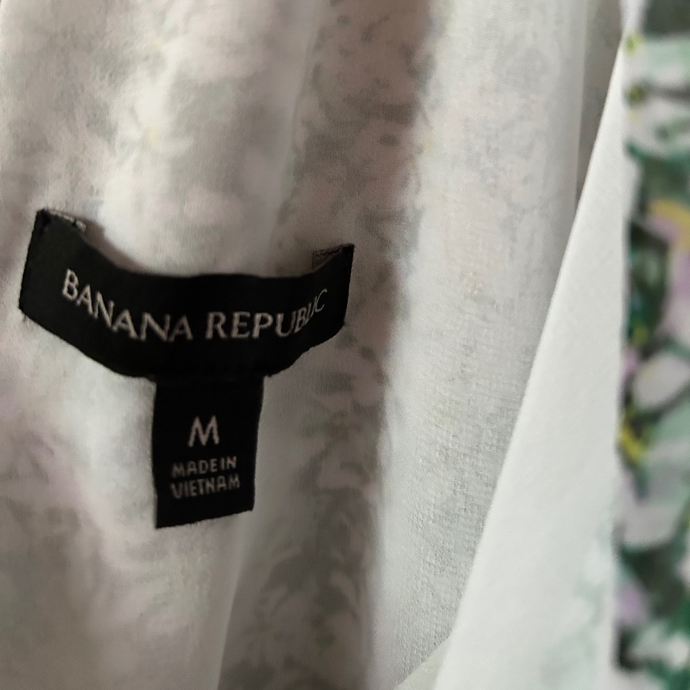 Banana Republic White Floral Maxi Dress Size M - Picture 3 of 4